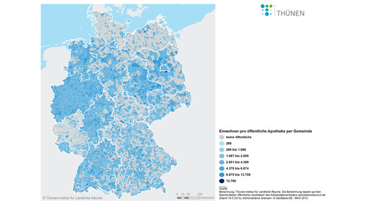 Einwohner pro apotheke Gemeinden thueneninstitut sneumeier