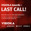 VISION.A Awards 2025: Einreichungsfrist bis 31. Mai verlängert