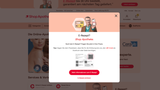 Shop Apotheke: Express für E-Rezept