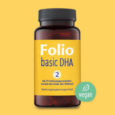 Folio 2 basic DHA – Vegane Folsäure-Supplementation für Schwangere und Stillende mit wertvollem DHA aus veganem Algenöl