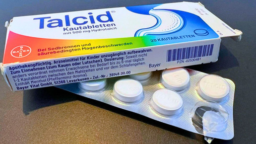 eine angebrochene Packung Talcid