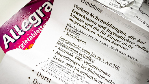 Allegra-Packung mit Beipackzettel