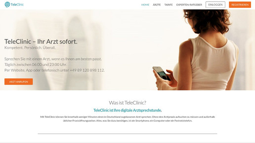 teleclinic homepage screenshot