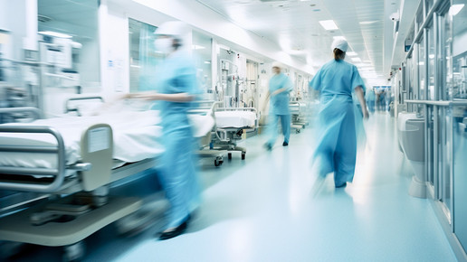 Foto: Eine Krankenhausstation mit Personal, dynamische Darstellung