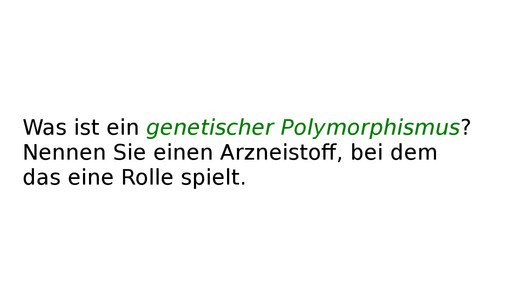 genetischerpolymorphismus pruefungsfrage aa