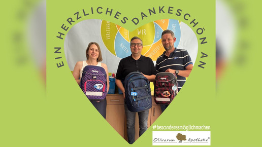 Apotheke spendet Schulranzen und Tischkicker
