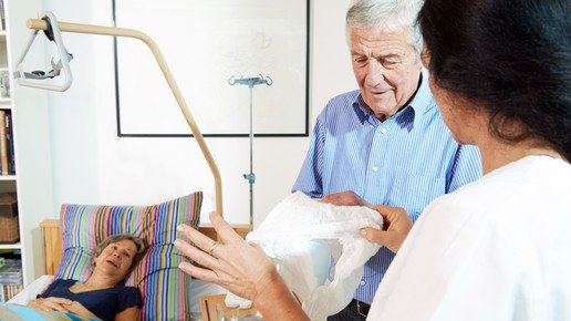 Patientin im Pflegebett