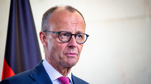 Friedrich Merz beim Pressestatement