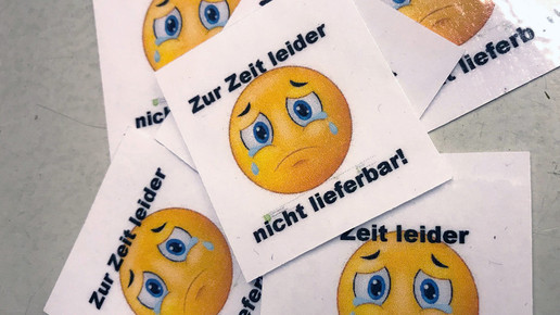 Sticker „Nicht lieferbar“
