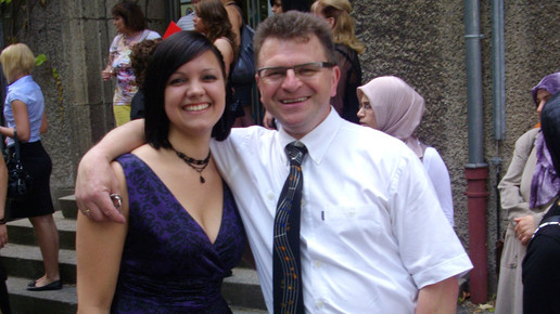 Linda mit ihrem Musiklehrer Horst Krah