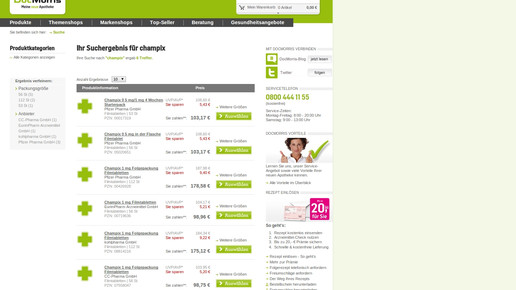 docmorris champix-angebot screenshot