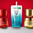 Nachhaltige Haarpflege von Vichy: Die Dercos Refills (Anti-Schuppen und Vital+) sparen 72 % Plastik ein.