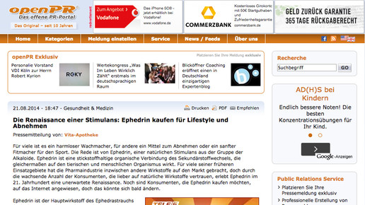 open PR-meldung-Vita-Apotheke