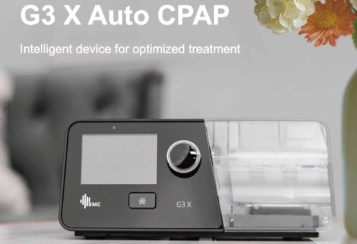 BMC G3 X Auto CPAP bietet eine präzise Ereigniserkennung, eine adaptive Druckanpassung, drei Reaktionsprofile sowie personalisierte Komfortfunktionen wie Auto Ramp, ResLex, Auto Start, Auto Stop und beheizte Befeuchtung.