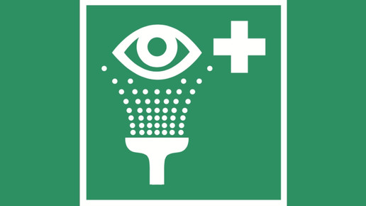 Augenspülungen: Piktogramm anbringen