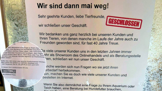 Ein Aushang informiert über eine Schließung. Mehr dazu im Artikel.