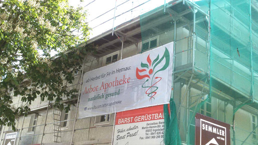 Arbor-Apotheke Hemau Umzugsplakat Arbor-Apotheke