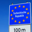 Schild an der deutschen Grenze zu Tschechien