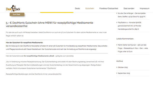 dealjack gutschein screenshot