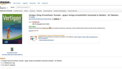 promethazin amazon screenshot