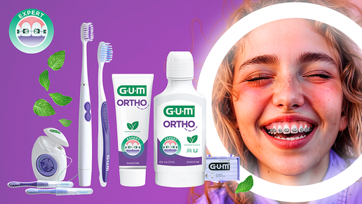 GUM® ORTHO bietet eine speziell entwickelte 3-Schritte Expertenlösung, die hilft, Mundgeruch, Zahnfleischprobleme und Karies während der kieferorthopädischen Behandlung zu vermeiden. Für ein erfrischendes und sauberes Gefühl wird das 3-Schritte-Ritual nach jeder Mahlzeit empfohlen.