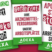 Adexa: Plakate zum Protesttag