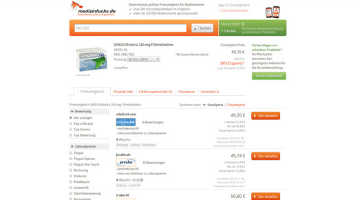 medizinfuchs gingium screenshot