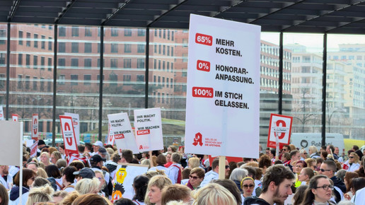 Überblick beim Protest in Berlin