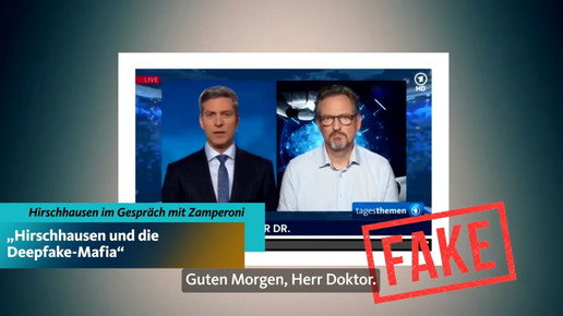 Screenshot aus „Hirschhausen und die Deepfake-Mafia“