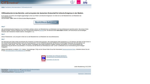cirs-medical startseite screenshot