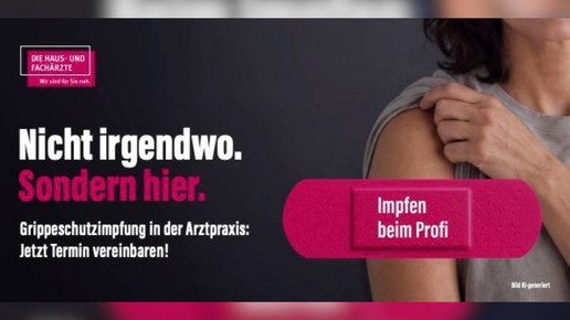 Kampagnen-Motiv der KBV zu Impfungen in Arztpraxen