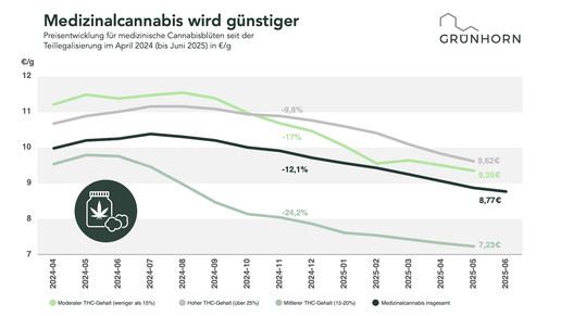 Grafik zeigt Preisverfall bei Cannabis