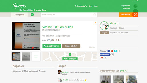 shpock vitaminb12ampullen screenshot
