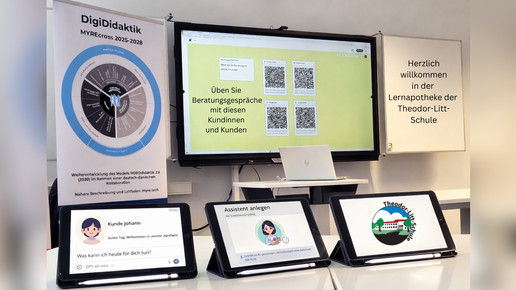 Foto: Präsentation des KI-Beratungsgesprächs-Assistenten für PTA-Schüler:innen an der Theodor-Litt-Schule Neumünster