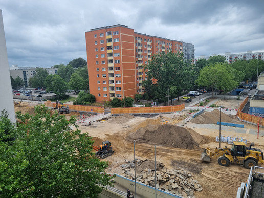 Foto: Großbaustelle im Hamburger Staddteil Steilshoop