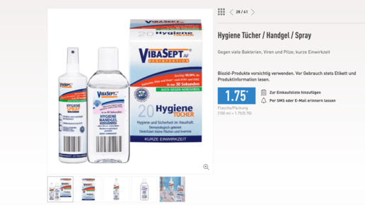 Aldi lockt Kunden mit Desinfektionsmittel