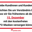 Beschilderung für Maskenabgabe Beschilderung für Maskenabgabe