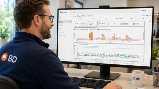 Techniker von Rowa bei der Datenüberwachung