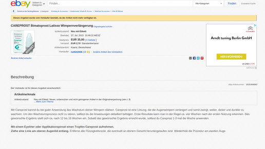 ebay careprost screenshot