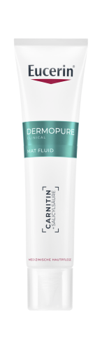 Weiße Tube des Eucerin DermoPure Clinical Mat Fluid.